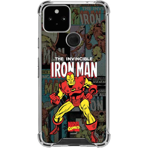 Marvel Classic Comics Iron Man Action Vintage Google Pixel 5 Clear Case